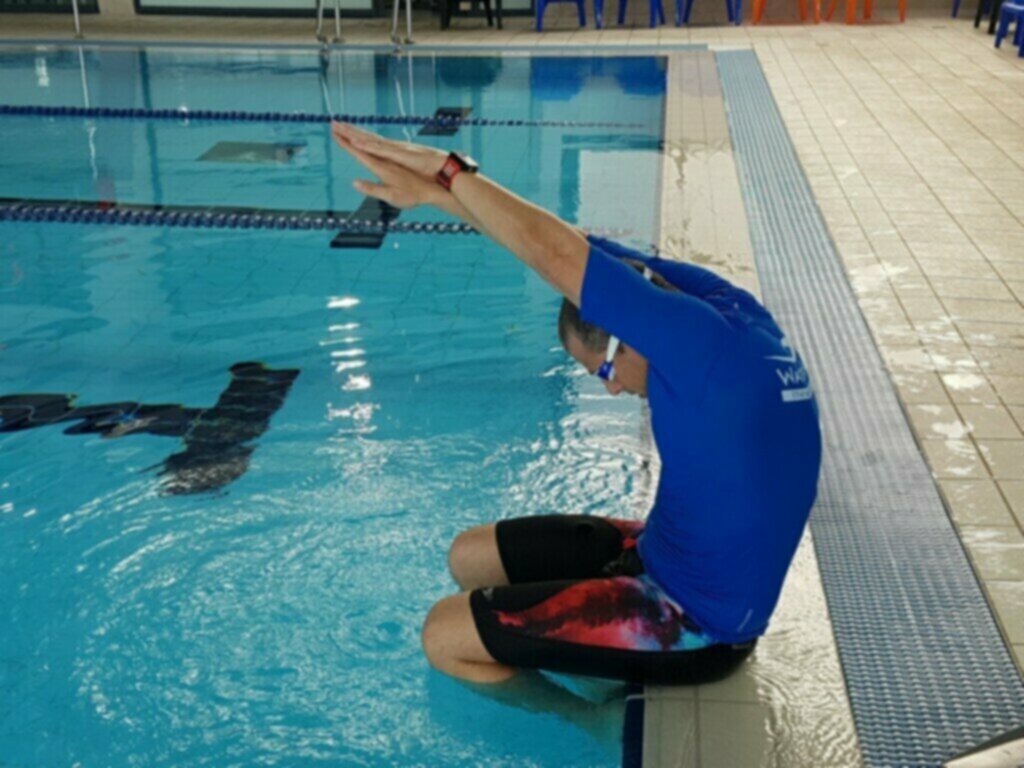 Teaching diving in the pool
